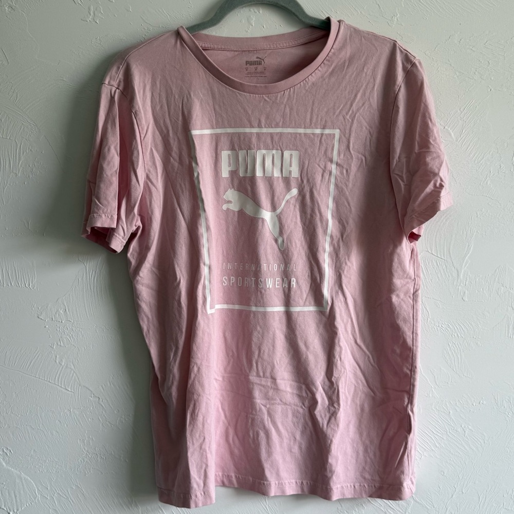 Puma Pink Short Sleeve Tee Casual Comfort